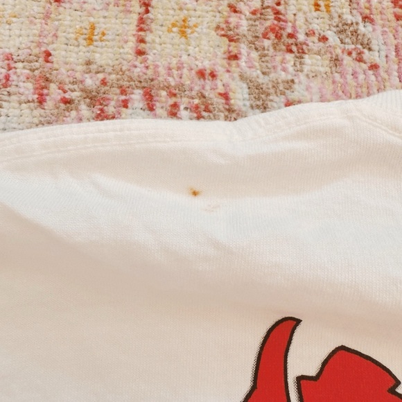 Gildan, Men’s Vintage Cream Short Sleeve Tee with Red Logo - Picture 4 of 5